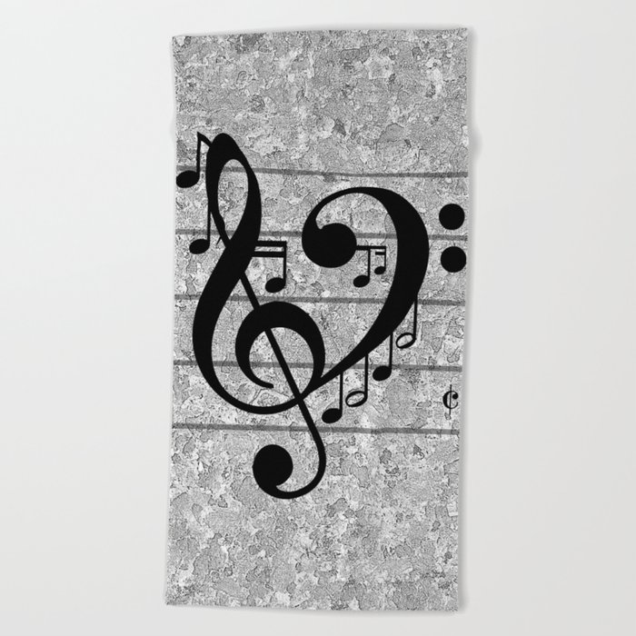 Love Music Beach Towel