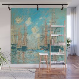 Claude Monet - Ships Riding on the Seine at Rouen  Wall Mural