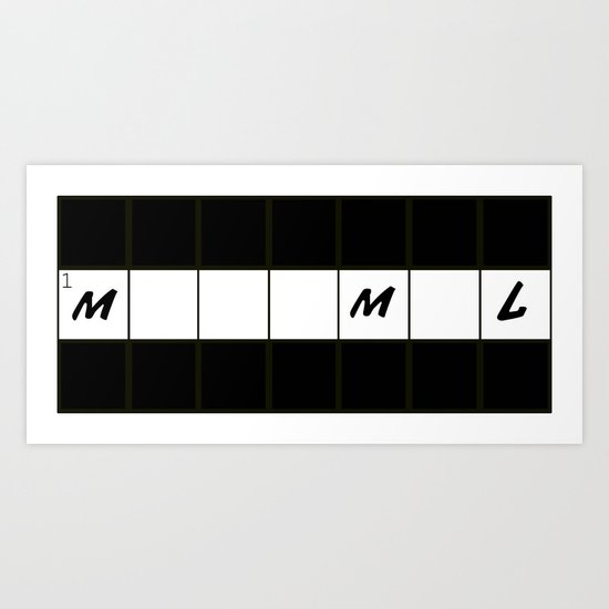 One across (little clue) Art Print