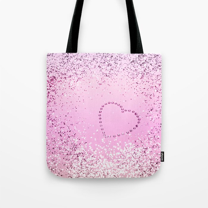 Sparkling UNICORN Girls Glitter Heart #1 (Faux Glitter) #decor #art #society6 Tote Bag