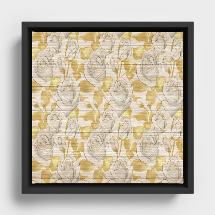 Flower on Wood Collection #8 Framed Canvas