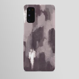 Eggplant Purple. Lavender, and Silver Abstract Ikat Painting Android Case