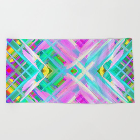 Colorful digital art splashing G473 Beach Towel