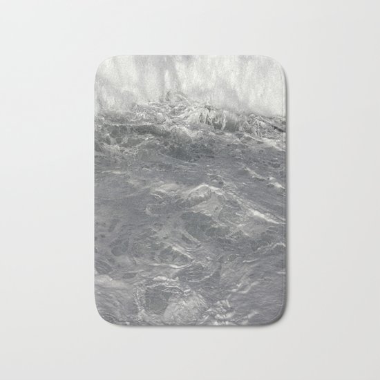 Roiling in Almost Black and White Bath Mat