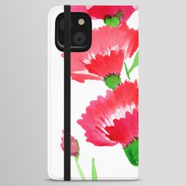 Red Wildflowers iPhone Wallet Case
