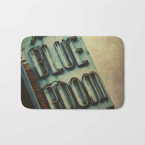 Blue Room Neon Sign Bath Mat