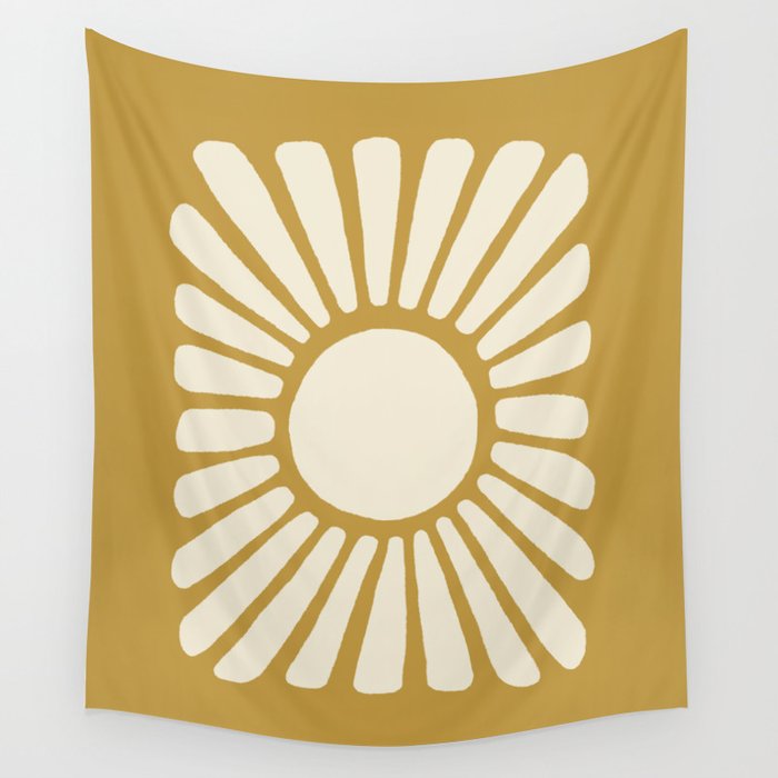 Bursting Sun - gold abstract  Wall Tapestry