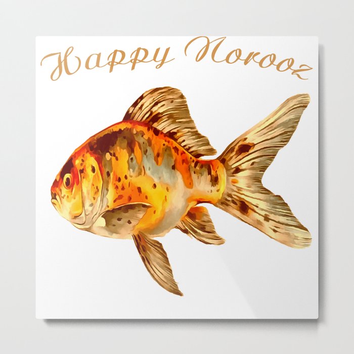 Elegant Happy Norooz Goldfish Persian New Year Metal Print