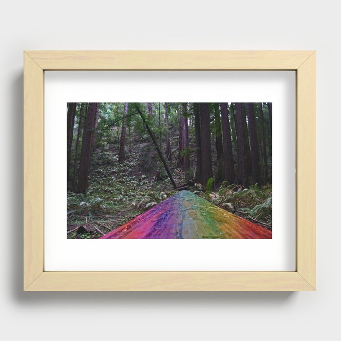 Rainbow Wood Road Recessed Framed Print