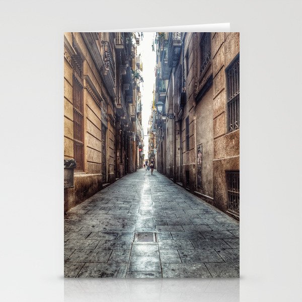 streets of barcelona Stationery Cards