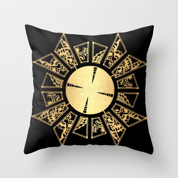 Lament Configuration Opened - Natural Throw Pillow