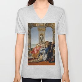 Botticelli - Calumny of Apelles V Neck T Shirt