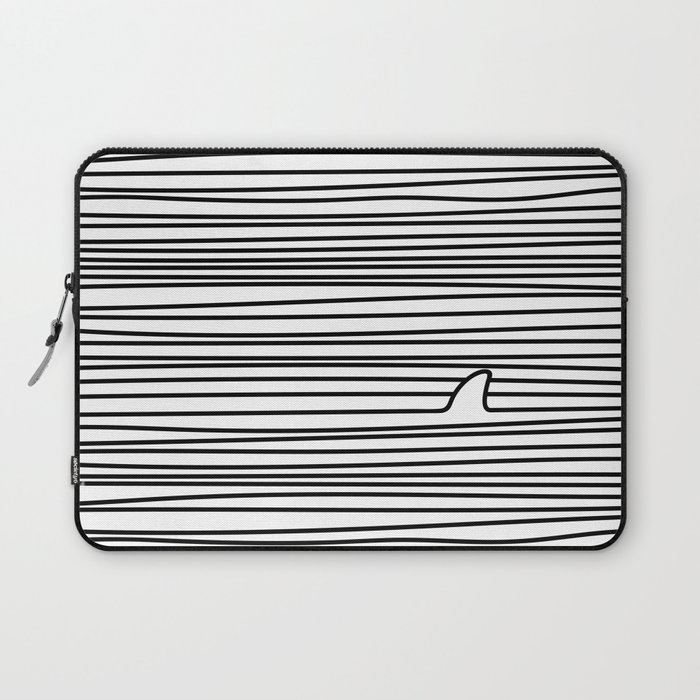 Minimal Line Drawing Simple Unique Shark Fin Gift Laptop Sleeve