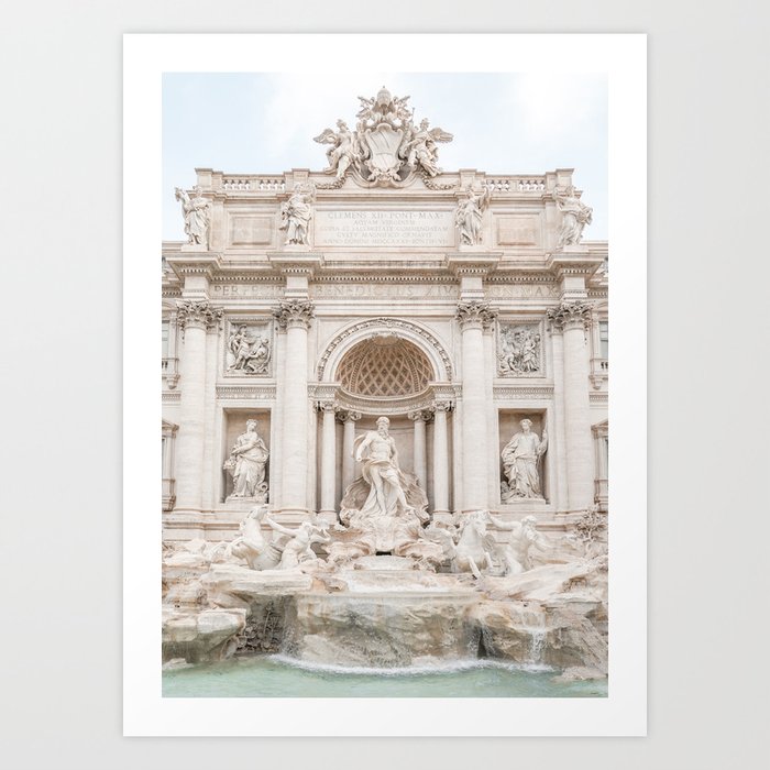 Trevi Fountain In Rome II Photo | Pastel Color Travel Photography Art Print | Italy, Europe Architecture Art Print