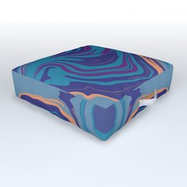 Symmetrical liquify abstract swirl 010 Outdoor Floor Cushion