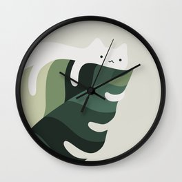 Cat and Plant 12C Wall Clock