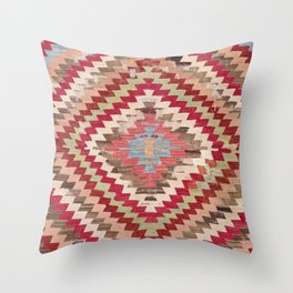 Baklava Chevron Star // 18th Century Authentic Colorful Light Pink Green Blue Accent Pattern Throw Pillow