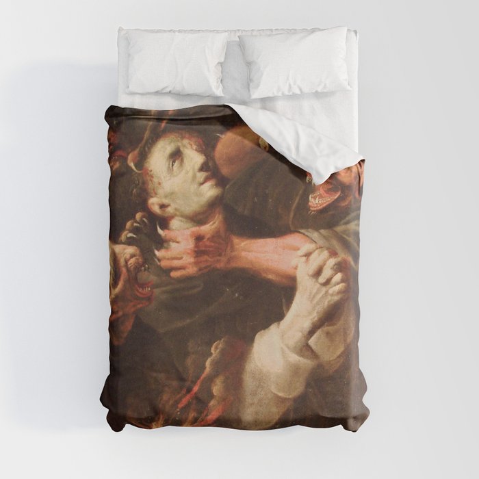 The Blessed Guillaume de Toulouse Tormented by Demons, 1657 - Ambroise Fredeau Duvet Cover