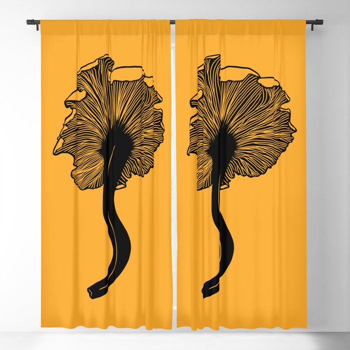 Chanterelle on Yellow Blackout Curtain
