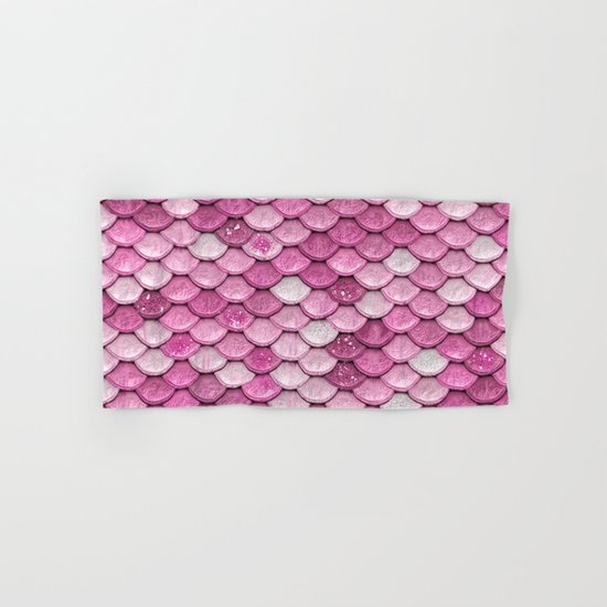 Light Pink Glitter mermaid sparkling scales - Mermaidscales Hand & Bath Towel
