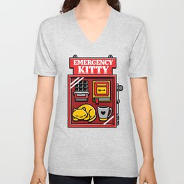 Emergency Kitty V Neck T Shirt