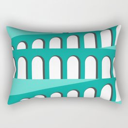Bauhaus Arch Minimalist Teal Mint Turquoise Green Rectangular Pillow