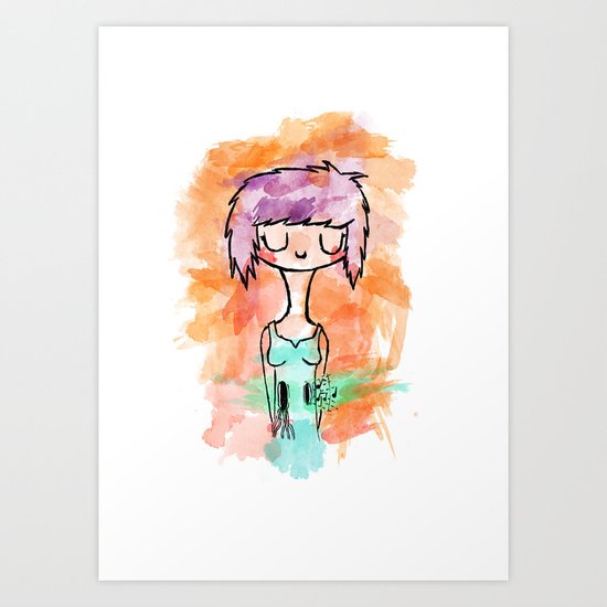La chica altavoz Art Print