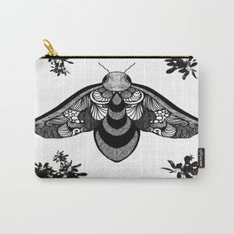 Butterfly Moth- Black and white Carry-All Pouch