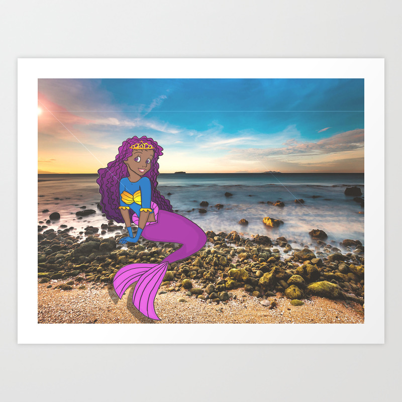 Mermaid On The Beach Art Print By Joynishasumpter Society6