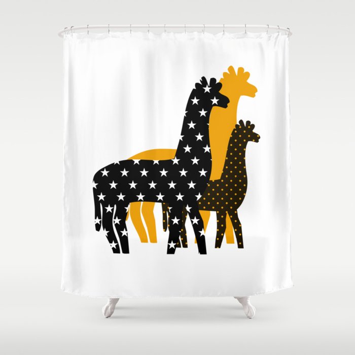 Giraffe Parade Shower Curtain