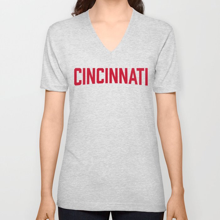 Cincinnati - Red V Neck T Shirt