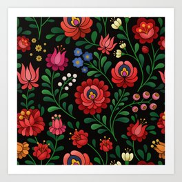 Hungarian flowers Art Print