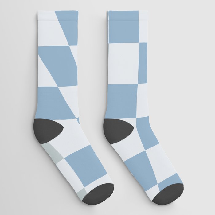 Soft blue wavy checked Socks