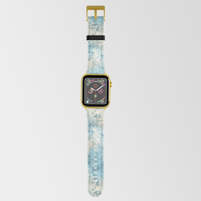 Blue and beige floral pattern Apple Watch Band