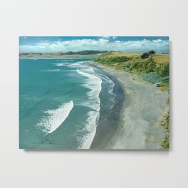 Raglan beach, New Zealand Metal Print | Manu, Landscape, Photo, Vortex, Summer, Beach, Newzealand, Break, Raglan, Waves 