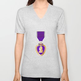 Purple Heart Medal V Neck T Shirt