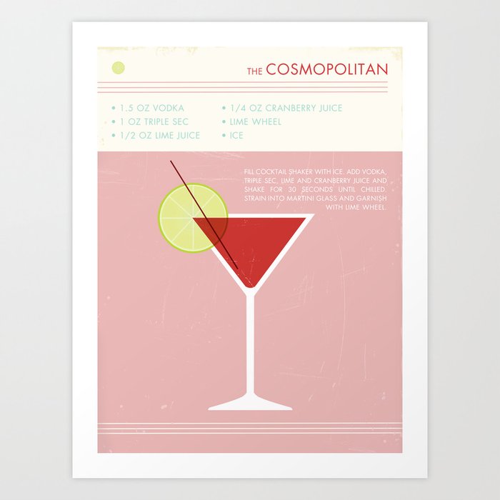 Cosmopolitan Cocktail Art Print Art Print