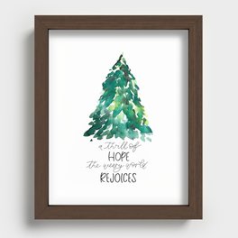 A Thrill of Hope Watercolor Christmas Tree  Recessed Framed Print
