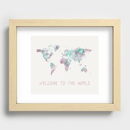Pastel Map II - Cotton Candy Recessed Framed Print