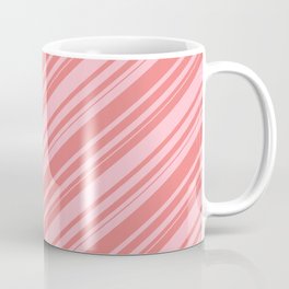 [ Thumbnail: Light Coral & Pink Colored Lines Pattern Coffee Mug ]