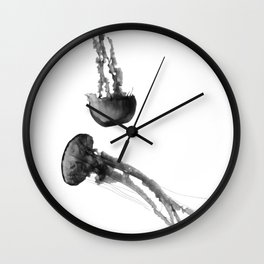 Black and White Jellyfish Wall Clock | Scicomm, Black And White, Animal, Visualart, Underwater, Jellyfishes, Animalphotograph, Digital, Photo, Nature 