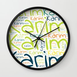 Karim Wall Clock | Birthdaypopular, Vidddiepublyshd, Buddysoftpresent, Handletteringson, Grandfathernephew, Colorfulboyfriend, Malekarim, Graphicdesign, Manbabyboy, Specialdaddaddy 