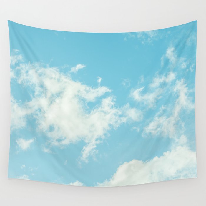 Perfect Blue Summer Sky Nature Photography Wall Tapestry