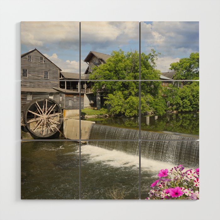 Old Mill along the Little Pigeon River in Tennessee Wood Wall Art