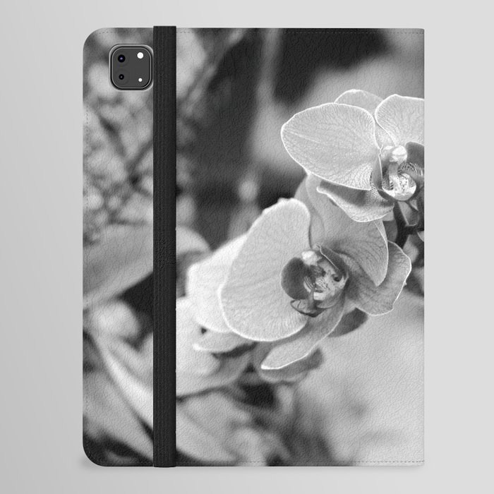 Orchid Growing Near A Buddhist Temple Black And White iPad Folio Case