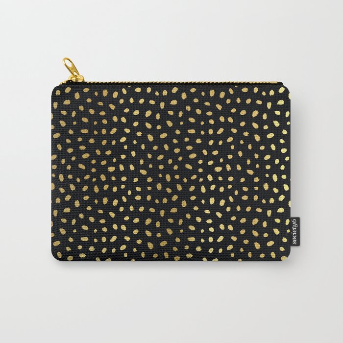 Black And Gold Point Seamless Pattern Carry-All Pouch