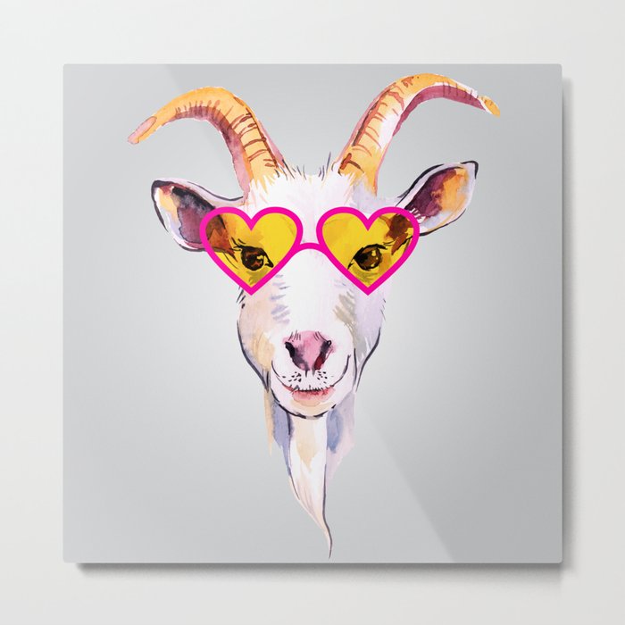 Cute goat Metal Print