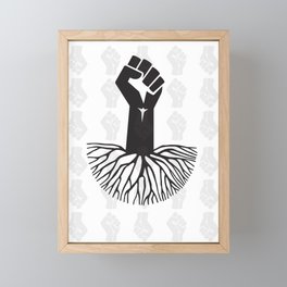 black fist Framed Mini Art Print