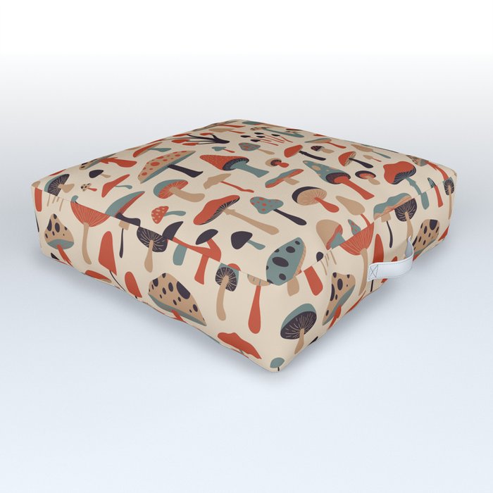 Retro Mushrooms III Outdoor Floor Cushion