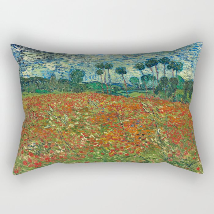Vincent Van Gogh Poppy Field Rectangular Pillow